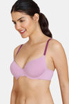 Zivame Beautiful Basics Padded Wired Medium Coverage T-Shirt Bra - Violet Tulle — thumbnail 4